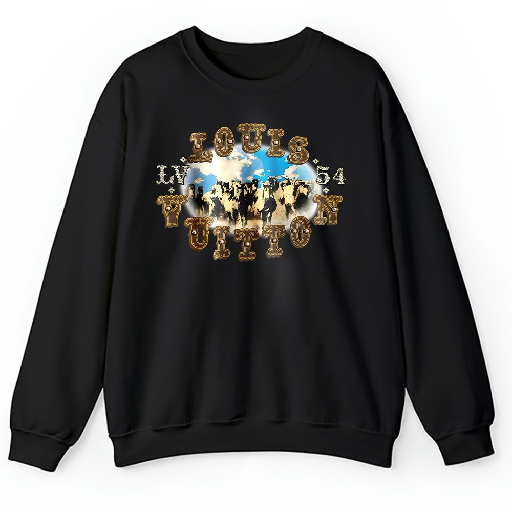 Cottonlinen Blend With Vibrant Print Louis Vuitton Unisex Sweatshirt BTN24325