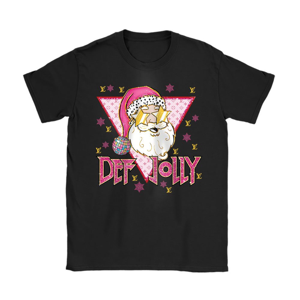 Def Jolly Retro Santa Claus Glitter Pink Christmas Louis Vuitton Unisex T-Shirt Cotton Tee BN23311