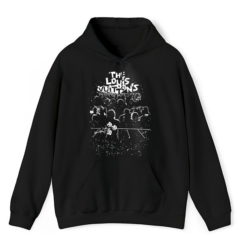 Lv Concert Print Black Louis Vuitton Unisex Hoodie TAH17752