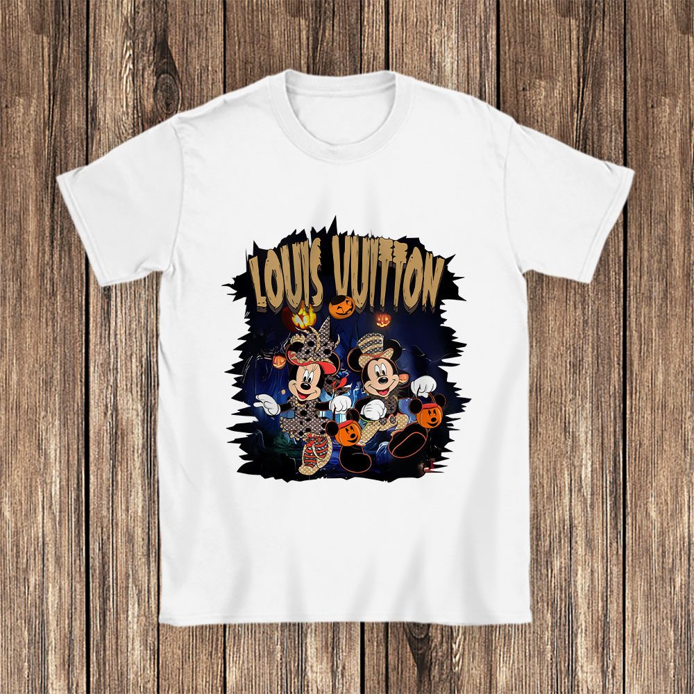 Disney Mickey Happy Halloween Louis Vuitton Unisex T-Shirt Cotton Tee BN17079