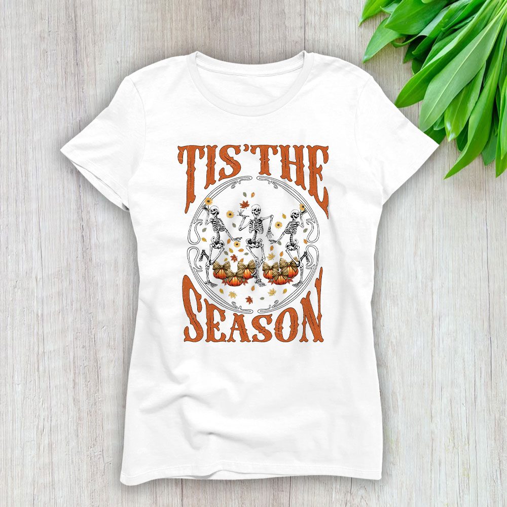 Halloween Tis The Season Skeleton Louis Vuitton Lady T-Shirt Women BTN15113