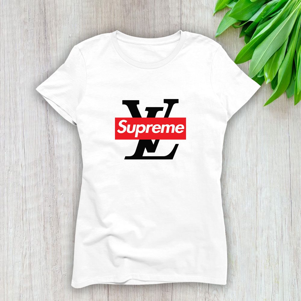 Supreme X Louis Vuitton Luxury Logo Lady T-Shirt Luxury Tee For Women LDS1888