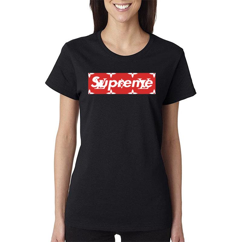 Supreme Louis Vuitton Women Lady T-Shirt