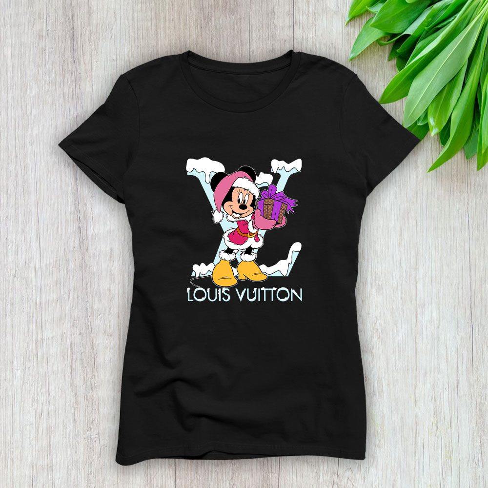Louis Vuitton Logo Luxury Monogram Canvas Pattern Minnie Mouse Lady T-Shirt Luxury Tee For Women LDS1544