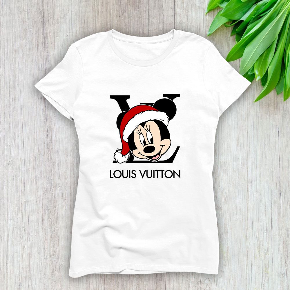 Louis Vuitton Logo Luxury Mickey Mouse Lady T-Shirt Luxury Tee For Women LDS1546