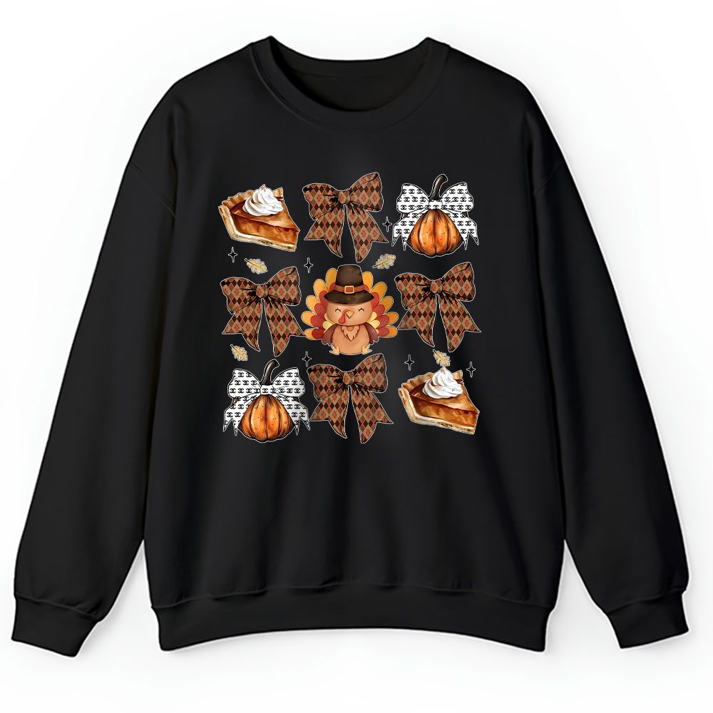 Retro Thanksgiving Fall Coquette Bow Chanel Unisex Sweatshirt BTN18228