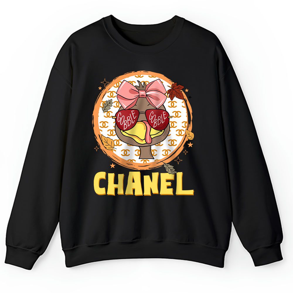 Gobble Turkey Girl Trendy Thanksgiving Chanel Unisex Sweatshirt BTN18199