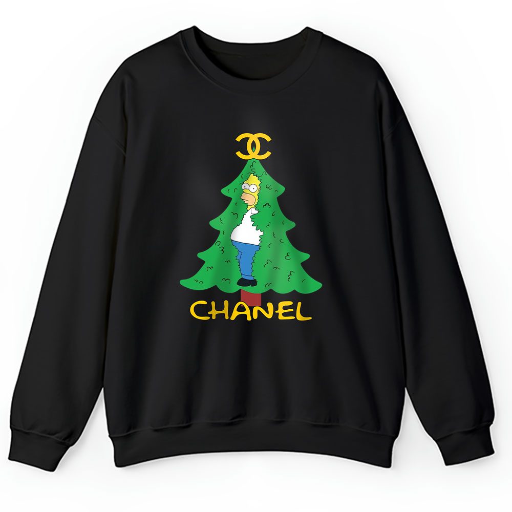 Homer Simpson Christmas Tree Chanel Unisex Sweatshirt BTN23329