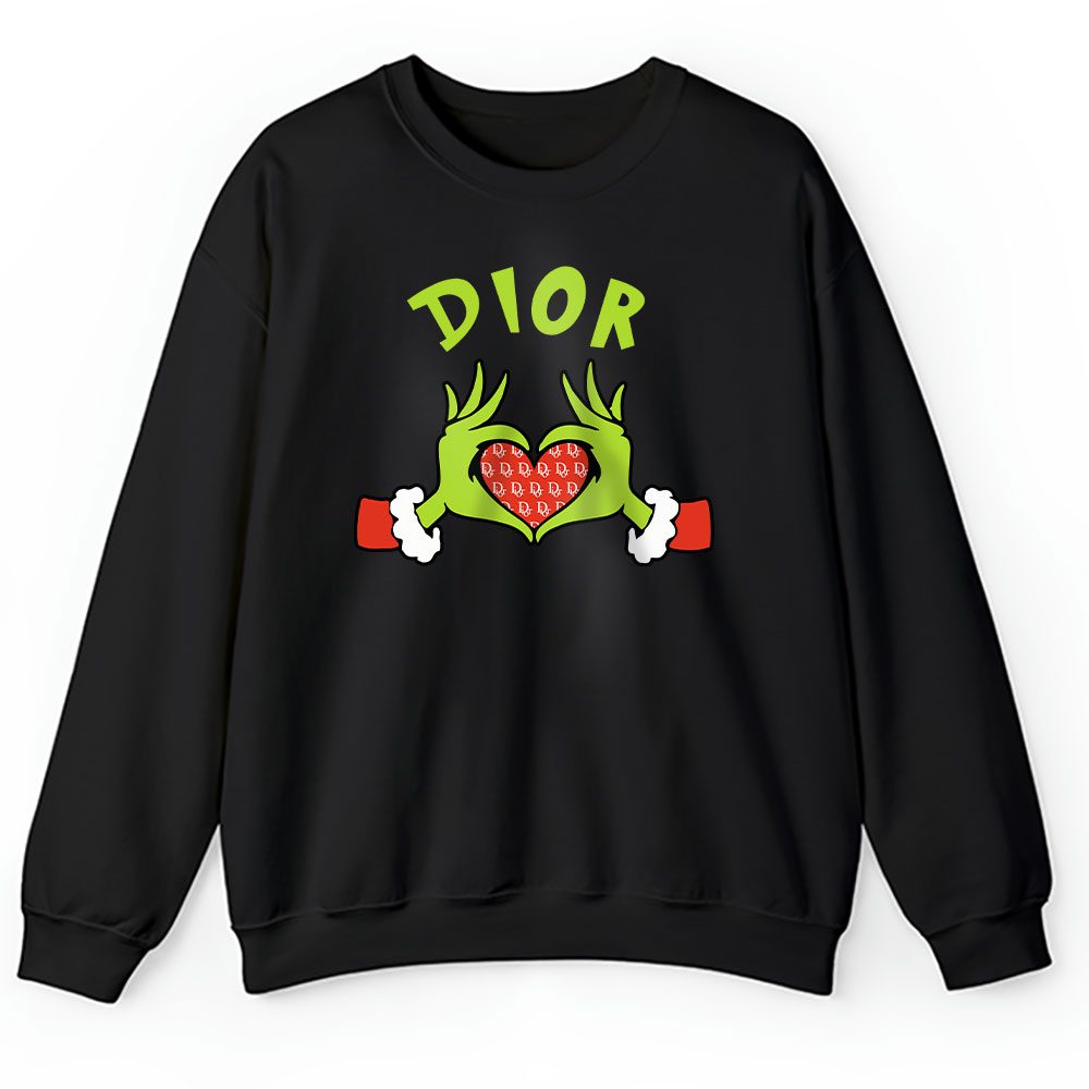 Grinch Hand Heart Shirt Christmas Dior Unisex Sweatshirt BTN19618