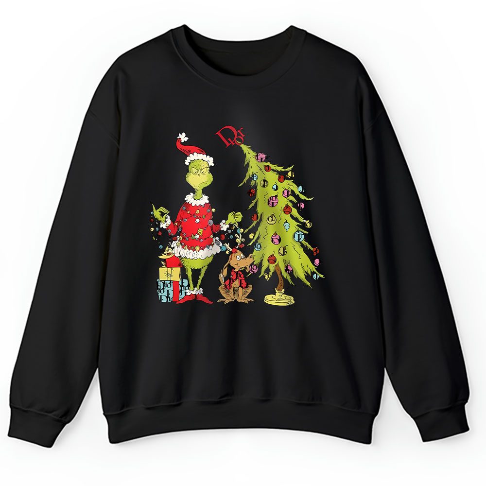 Grinch Christmas Tree Dior Unisex Sweatshirt BTN19608