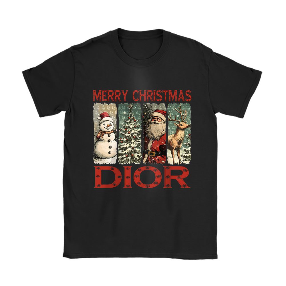 Retro Christmas Santa Claus Dior Unisex T-Shirt Cotton Tee BN19670