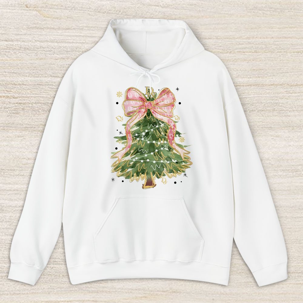 Merry Christmas Coquette Bow Christmas Tree Dior Unisex Hoodie TAH19494