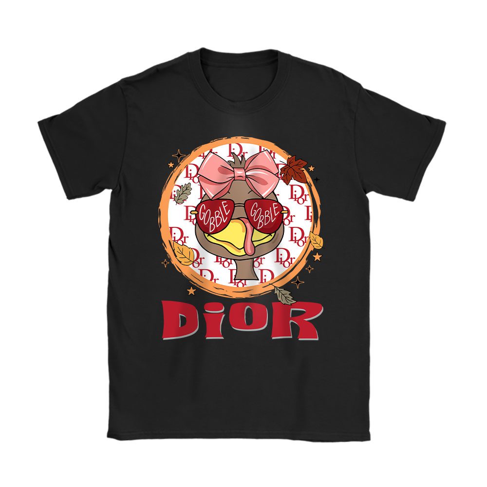 Gobble Turkey Girl Trendy Thanksgiving Dior Unisex T-Shirt Cotton Tee BTN18200