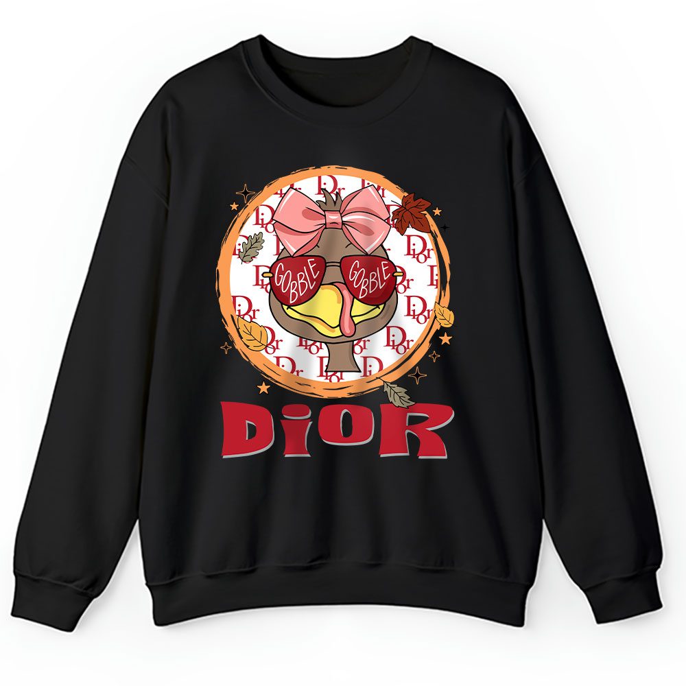 Gobble Turkey Girl Trendy Thanksgiving Dior Unisex Sweatshirt BTN18200