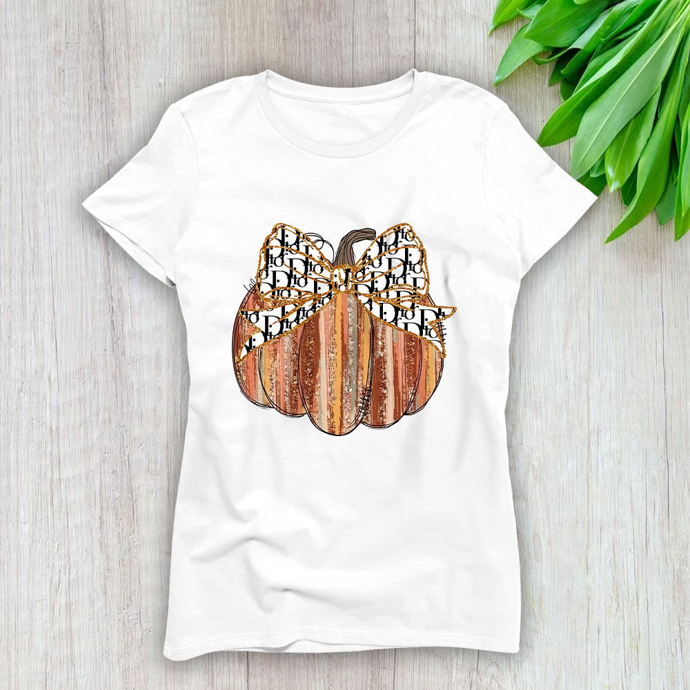 Colorful Coquette Gold Glitter Pumpkin Dior Lady T-Shirt Women BTN17722