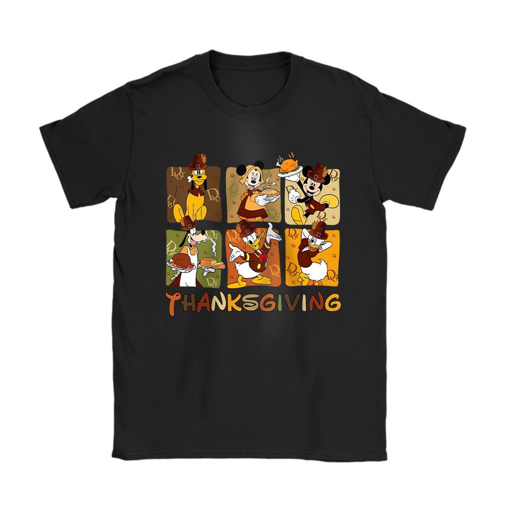 Disney Mickey Mouse Thanksgiving Dior Unisex T-Shirt Cotton Tee BN17729