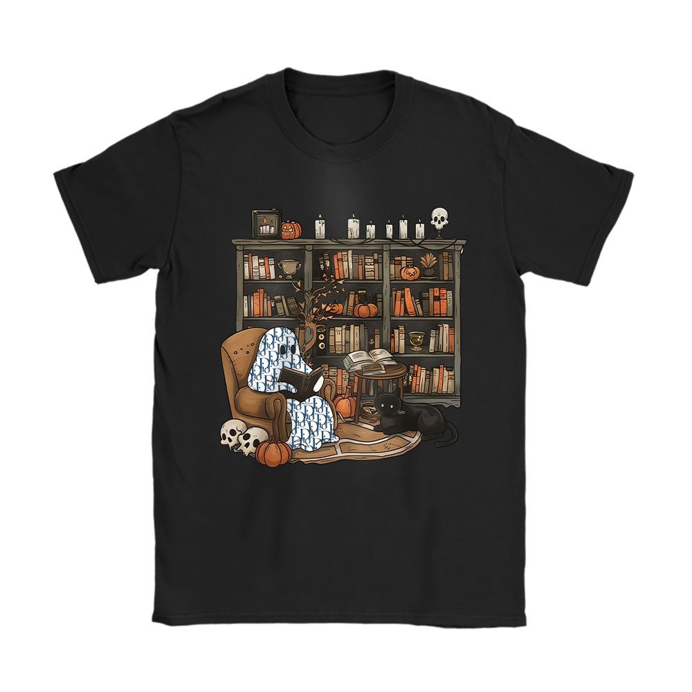 Retro Ghost Reading Books Dior Unisex T-Shirt Cotton Tee BN17754