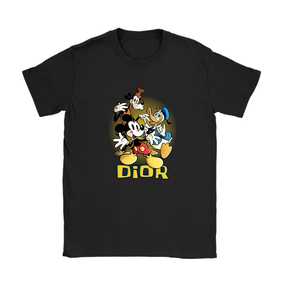 Mickey Mouse Donald Duck Goofy Dior Unisex T-Shirt Cotton Tee BN8259