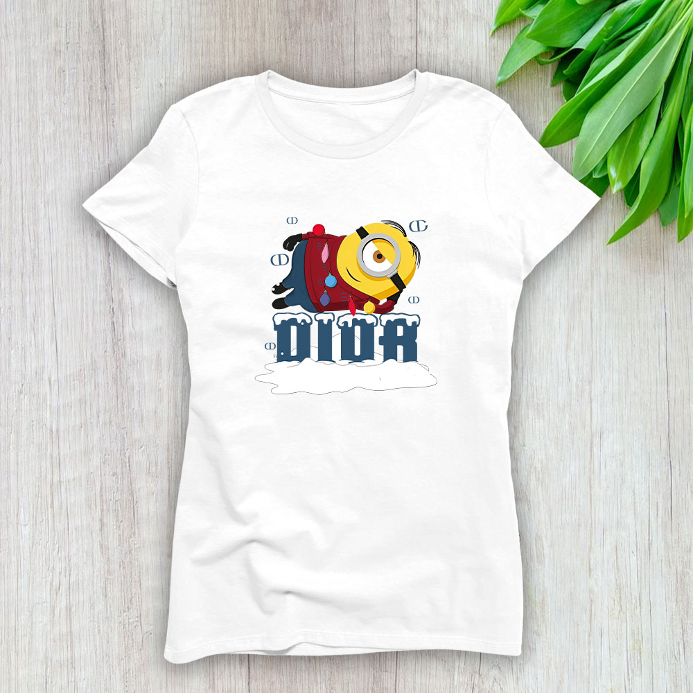 Minions Despicable Me Christmas Dior Brand Lady T-Shirt Cotton Tee TLT6324