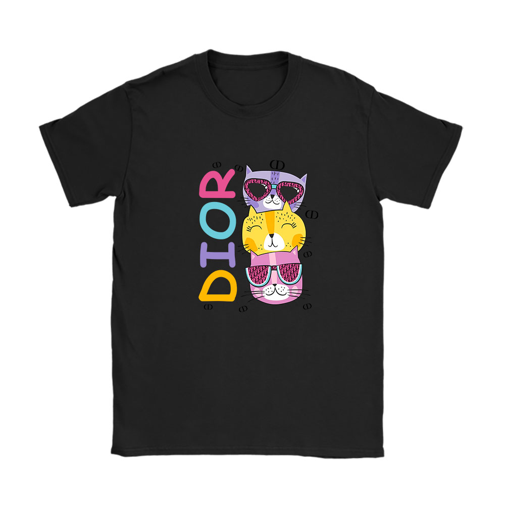 Cartoon Cats In Glasses Fruits Dior Unisex T-Shirt BN5425