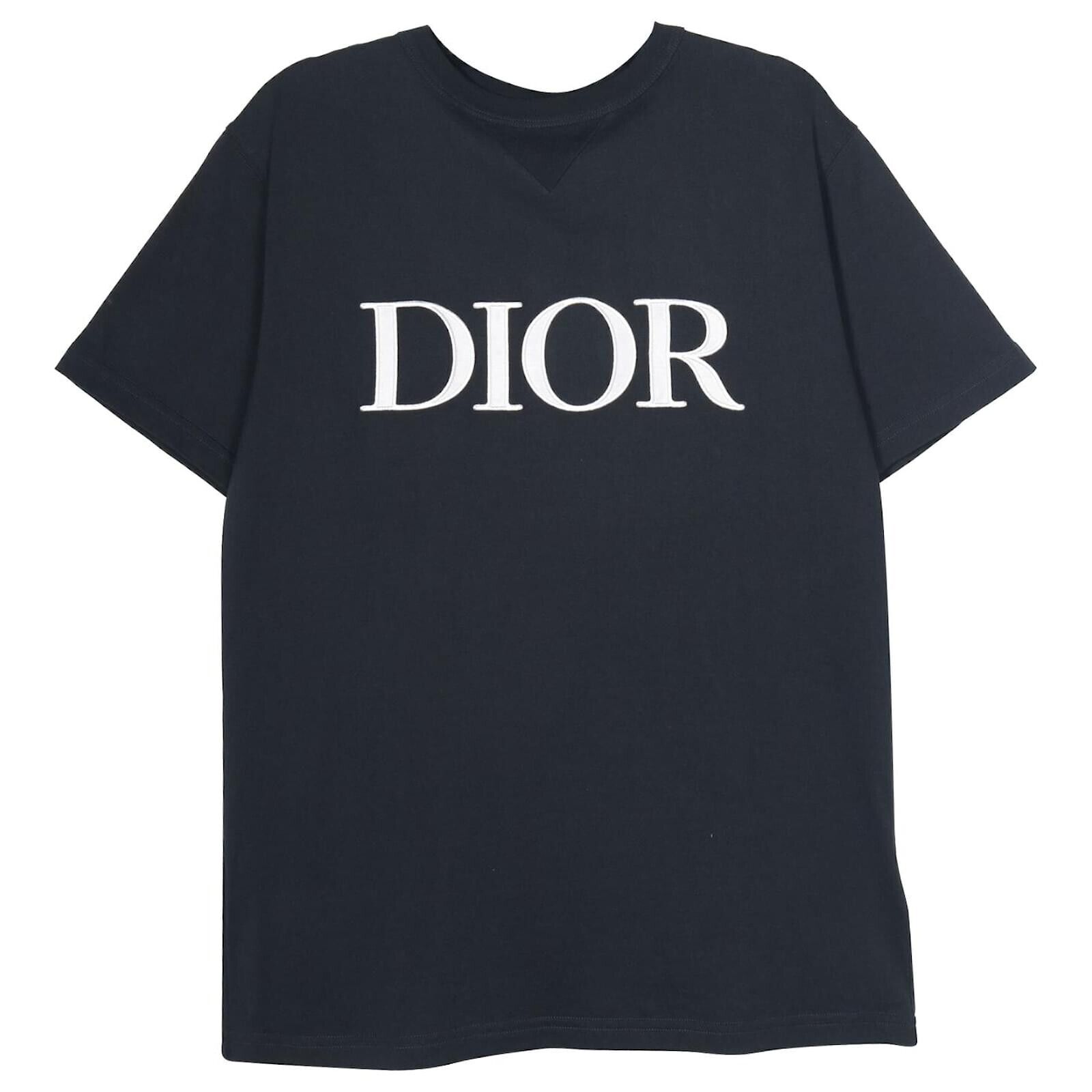 2022 Dior Homme Printed Lettering Logo Tee Unisex T-Shirt Navy FTS030
