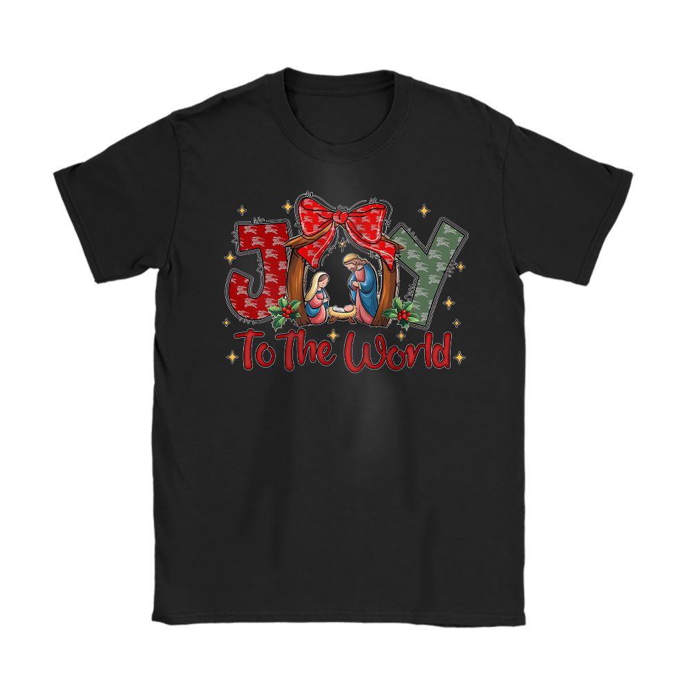 Christian Christmas Joy To The World Coquette Jesus Christmas Burberry Unisex T-Shirt Cotton Tee BN20058