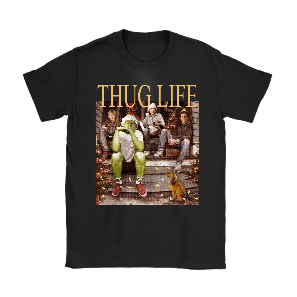 Thug Life Grinch Christmas Burberry Unisex T-Shirt Cotton Tee BN20159