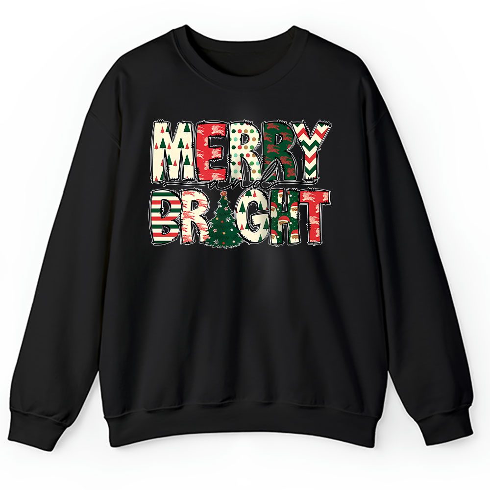 Merry And Bright Merry Christmas Burberry Unisex Sweatshirt BTN20098