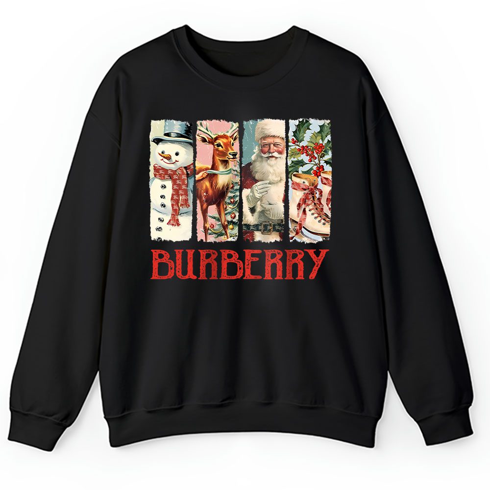 Retro Christmas Santa Claus Burberry Unisex Sweatshirt BTN19665