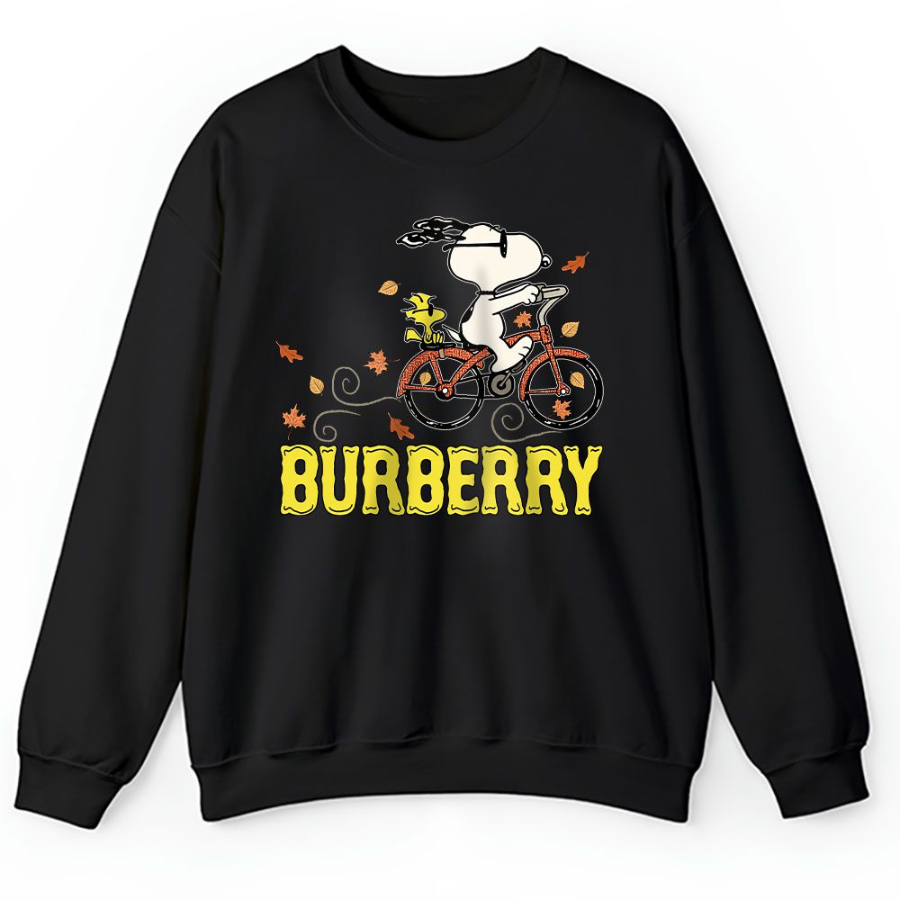 Peanuts Snoopy Woodstock Riding Bike Happy Thanksgiving Burberry Unisex Sweatshirt BTN19502