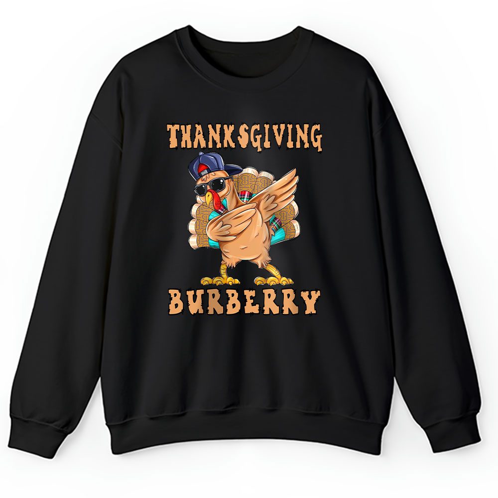 Retro Thanksgiving Turkey Dabbing Burberry Unisex Sweatshirt BTN19541