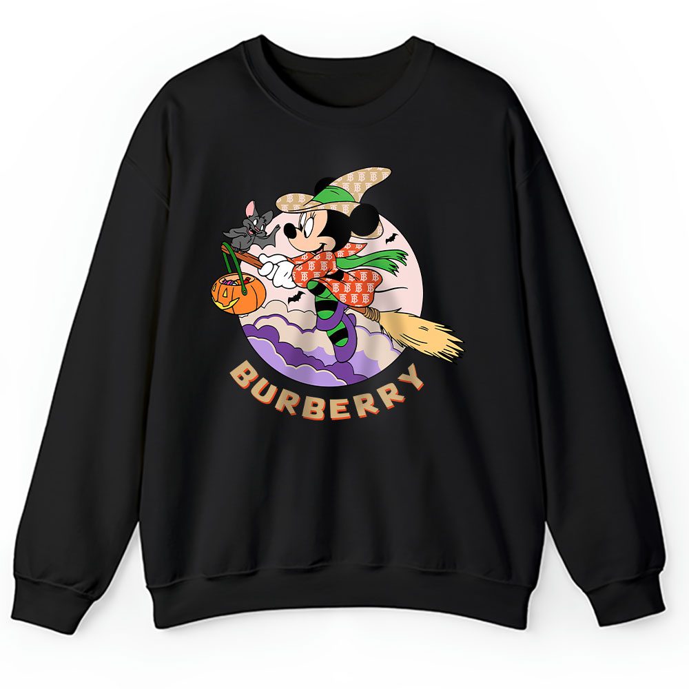 Spooky Vibes Retro Mickey Ghost Burberry Unisex Sweatshirt BTN17763