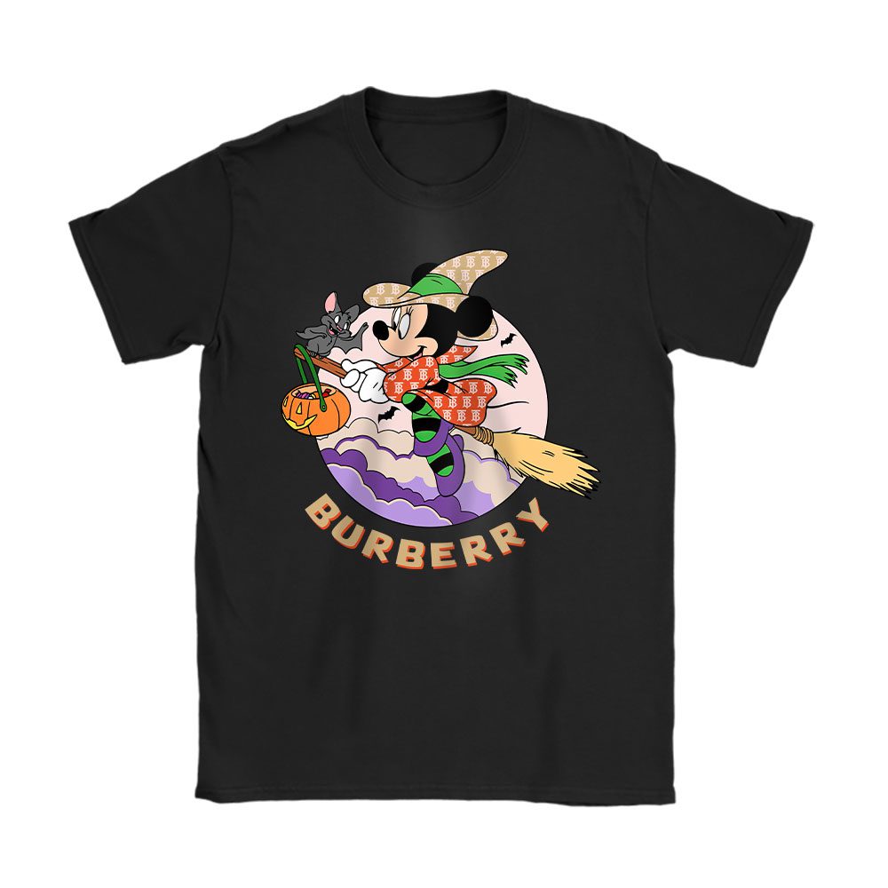 Spooky Vibes Retro Mickey Ghost Burberry Unisex T-Shirt Cotton Tee BN17763