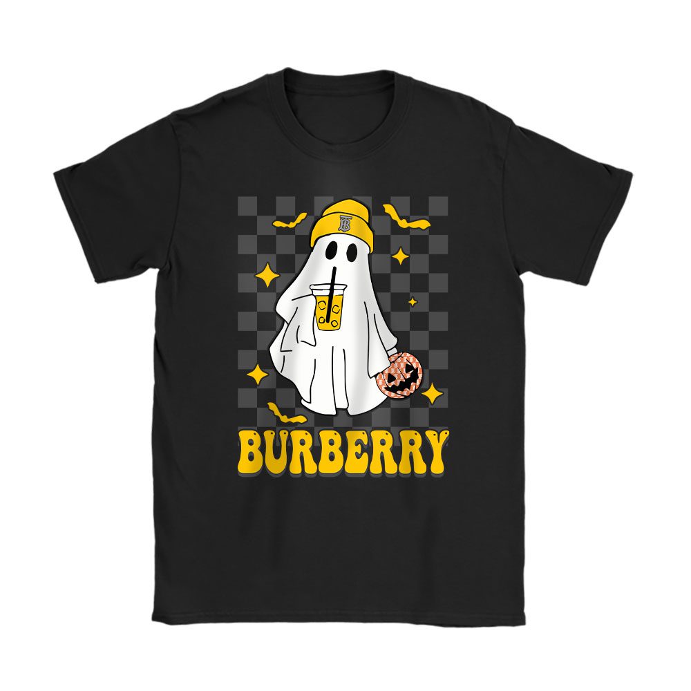 Spooky Season Cute Ghost Halloween Boujee Boojee Burberry Unisex T-Shirt Cotton Tee BN17098