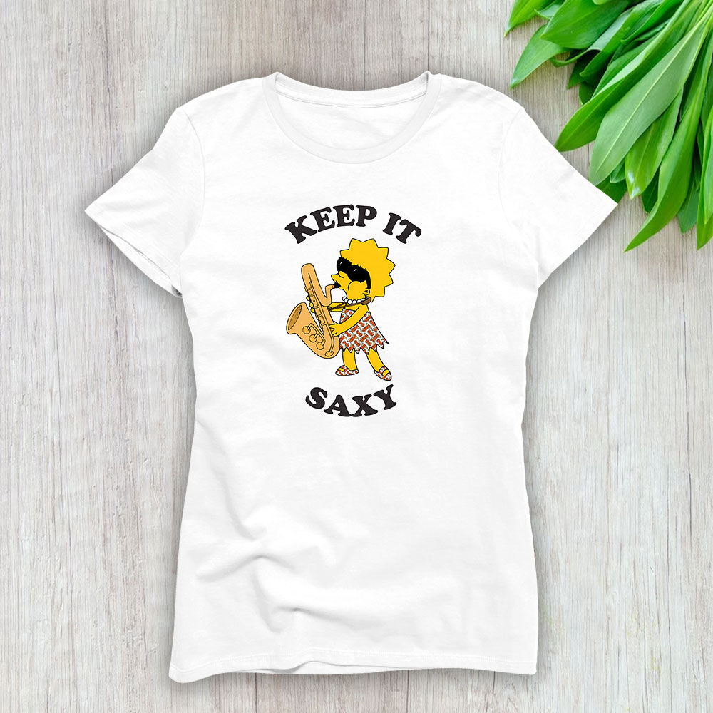 The Simpsons Lisa Simpson Saxophone Keep It Saxy Burberry Lady T-Shirt Women BTN14081