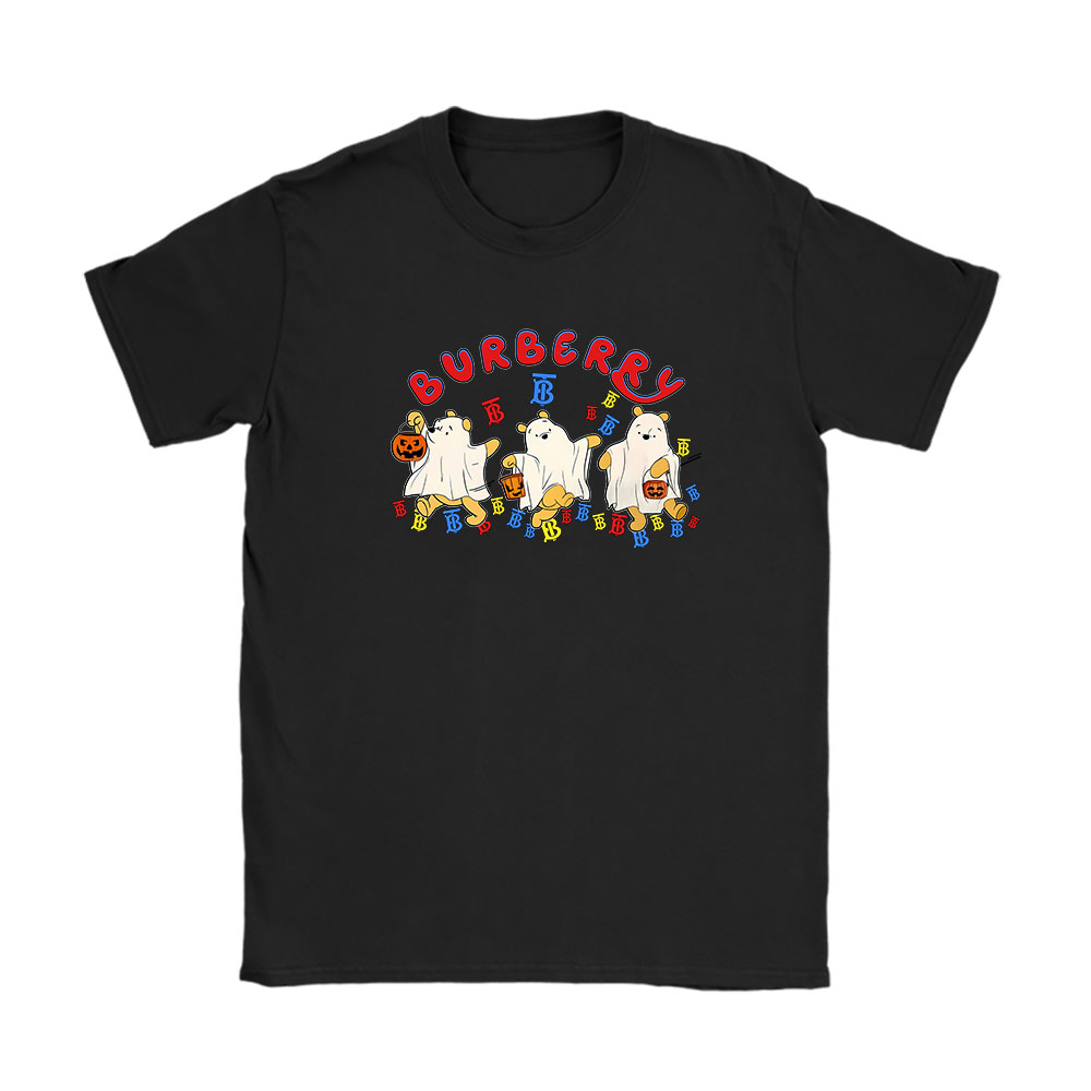 Retro Pooh Ghost Halloween Burberry Unisex T-Shirt Cotton Tee BN10113