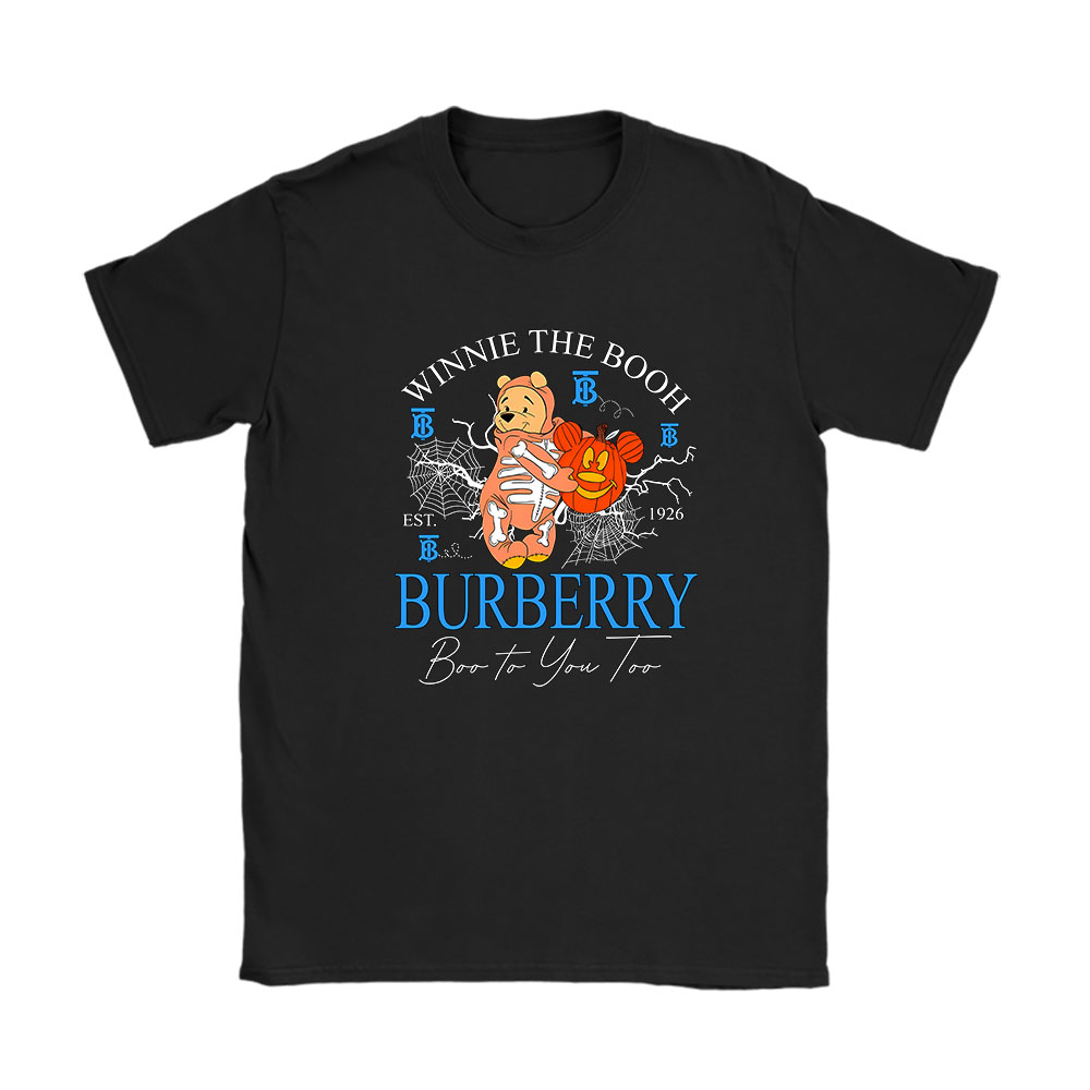 Disney Retro Pooh Halloween Burberry Unisex T-Shirt Cotton Tee BN10087