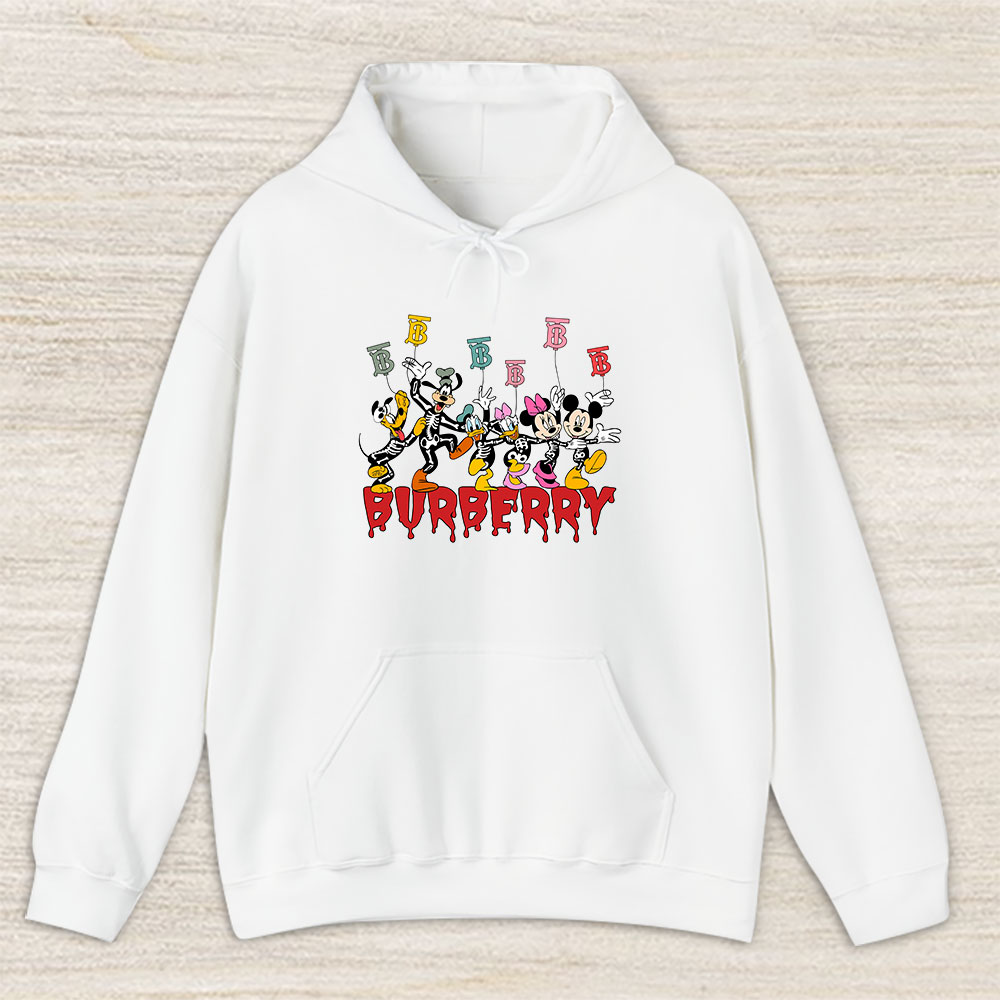 Mickey And Friends Skeleton Halloween Burberry Unisex Hoodie TAH10094