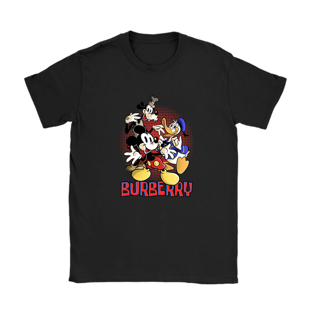Mickey Mouse Donald Duck Goofy Burberry Unisex T-Shirt Cotton Tee BN8257