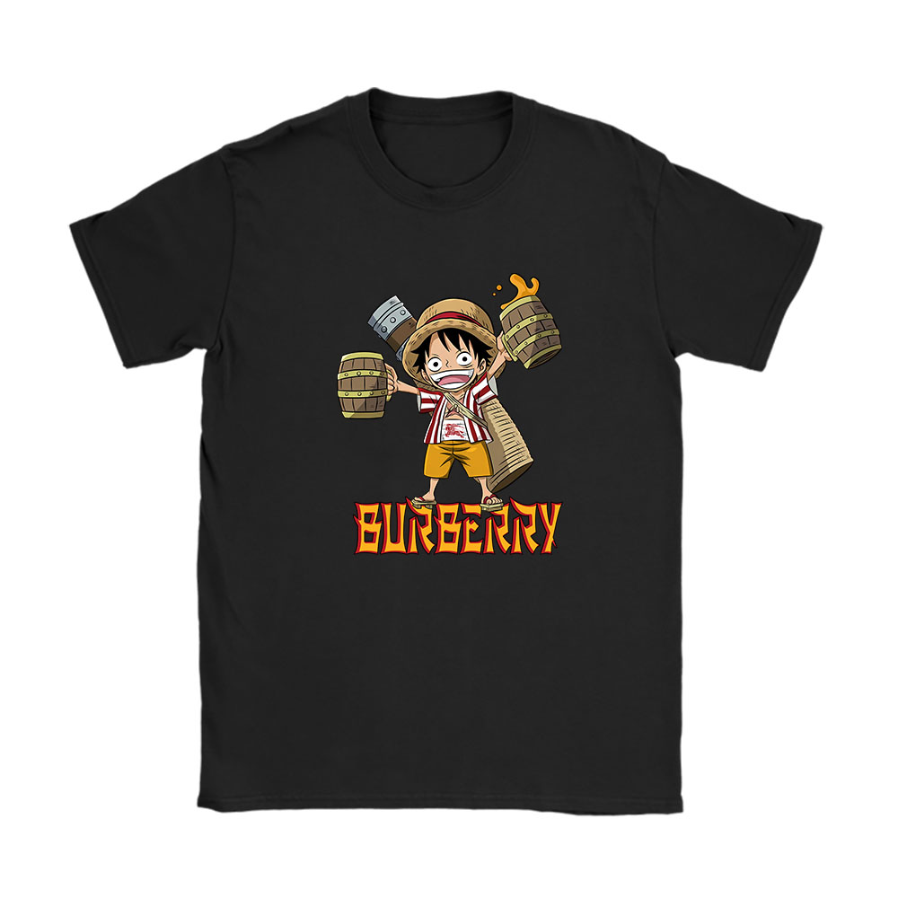 Monkey D Luffy One Piece Burberry Unisex T-Shirt Cotton Tee BN7042