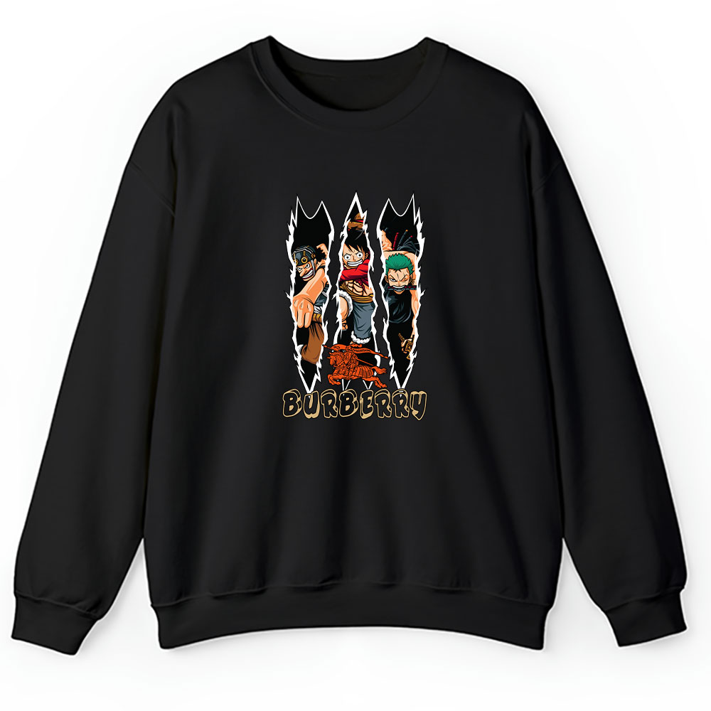Monkey D Luffy Roronoa Zoro Usopp One Piece Burberry Brand Unisex Sweatshirt BTN6296