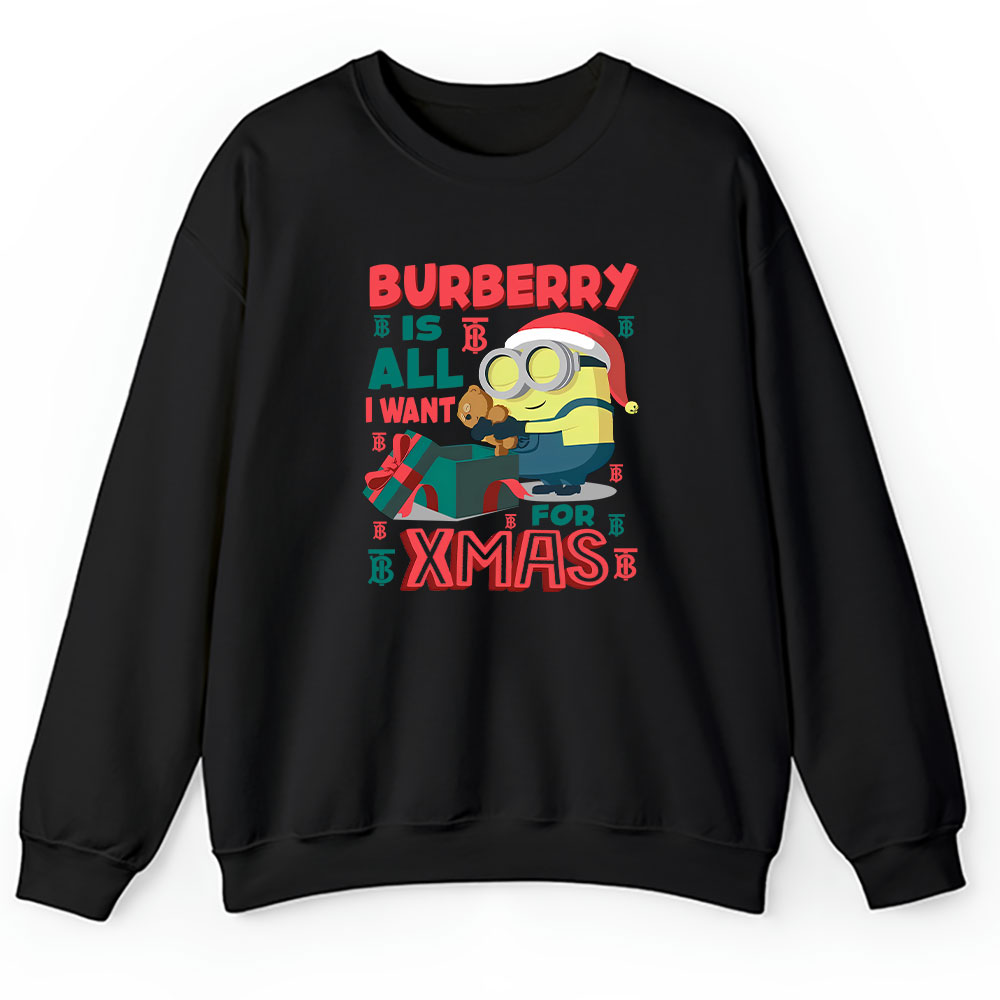 Minions Despicable Me Christmas Burberry Brand Unisex Sweatshirt BTN6317