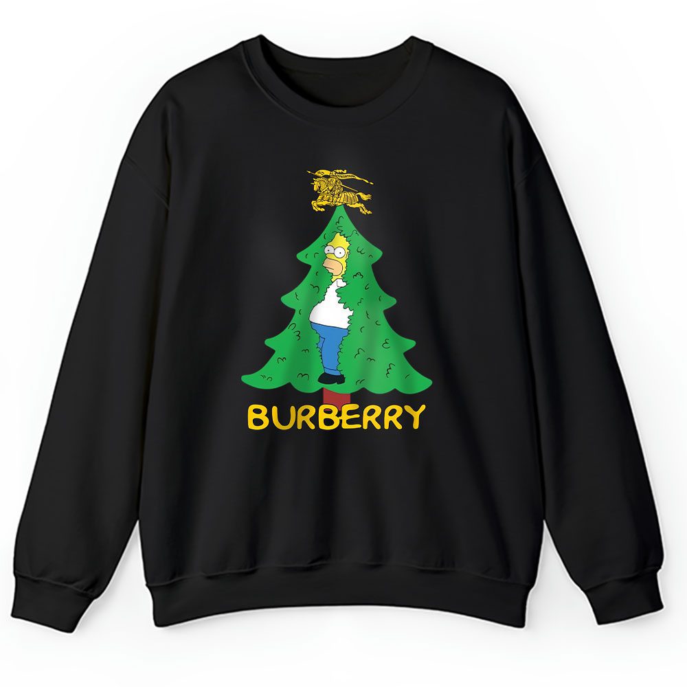 Homer Simpson Christmas Tree Burberry Unisex Sweatshirt BTN23328