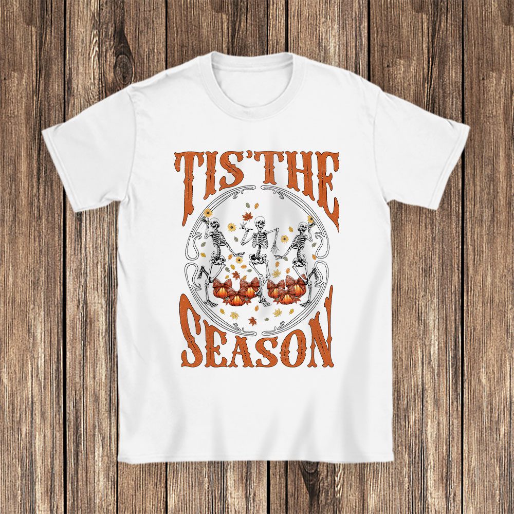 Halloween Tis The Season Skeleton Burberry Unisex T-Shirt Cotton Tee BN17090
