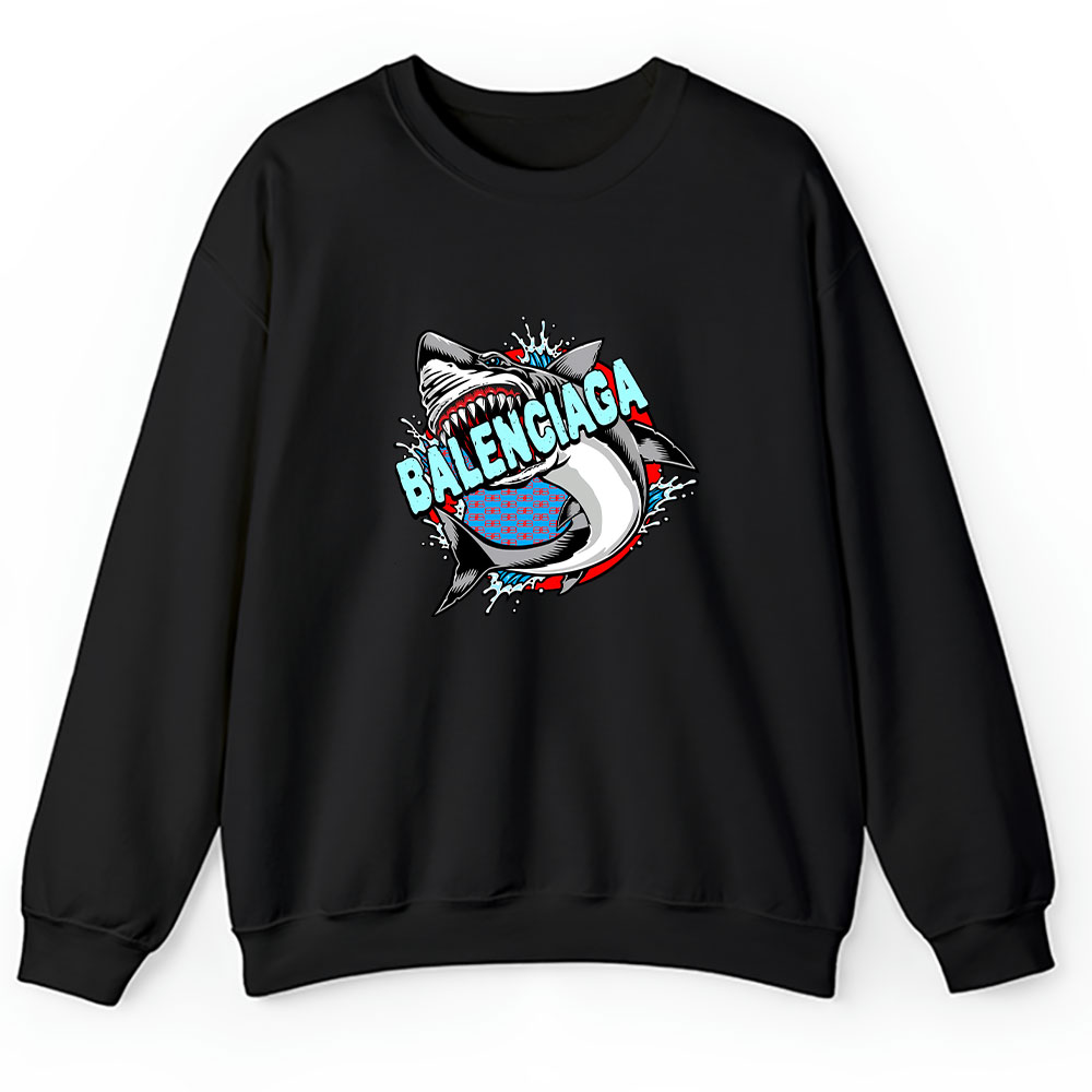 Cartoon Shark Balenciaga Brand Unisex Sweatshirt BTN6257