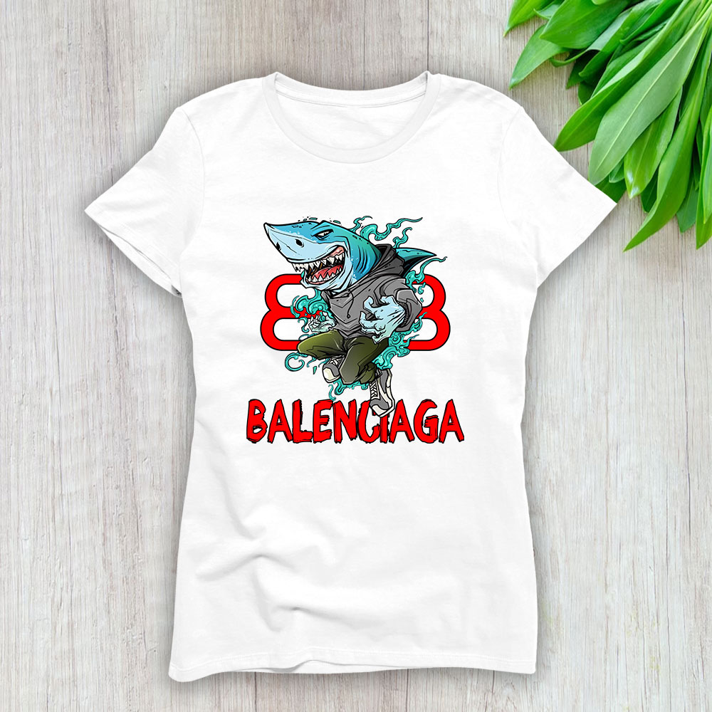 Cartoon Shark Balenciaga Brand Lady Shirt Women Tee TLT5356