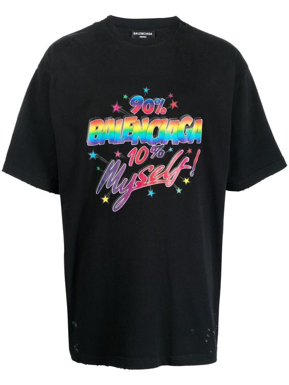 Large Fit Logo-Print Tee Unisex T-Shirt From Balenciaga FTS493