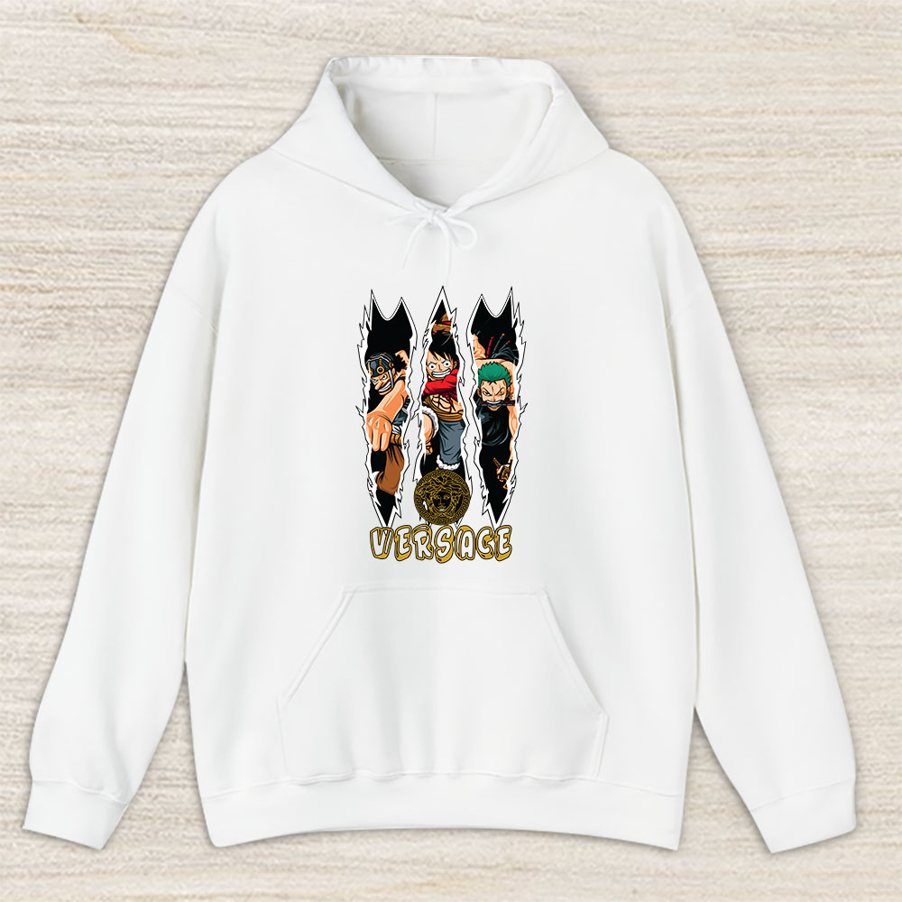Monkey D Luffy Roronoa Zoro Usopp One Piece Versace Brand Unisex Hoodie TAH6302