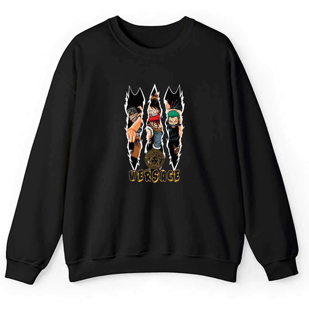 Monkey D Luffy Roronoa Zoro Usopp One Piece Versace Brand Unisex Sweatshirt BTN6302