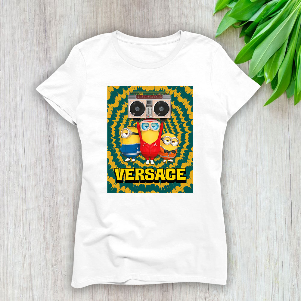 Minions Despicable Me Tie Dye Versace Brand Lady Shirt Women Tee TLT5422